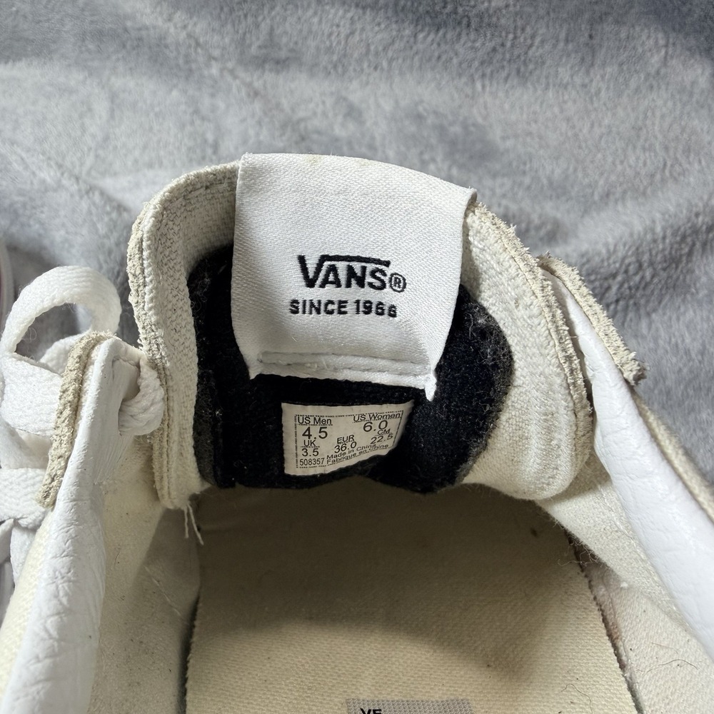 Vans Old Skool Men's 4.5 Women's 6.0 Cream Blue Skate Shoes Low Top Canvas Suede - Picture 5 of 6